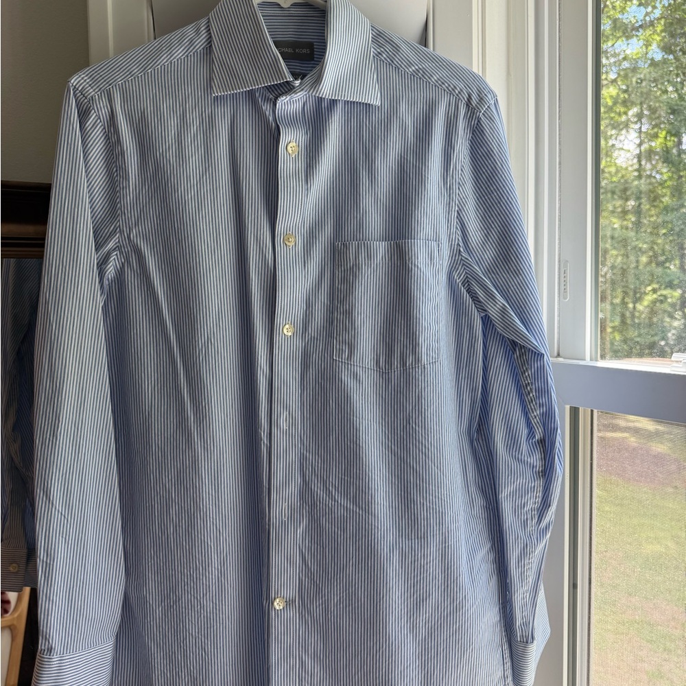 Michael Kors Men's Blue Striped Shirt